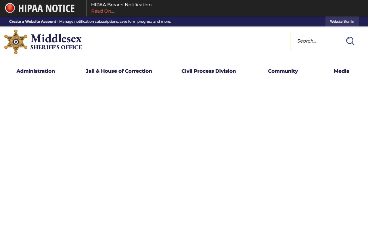 Middlesex County Sheriff office arrest records search