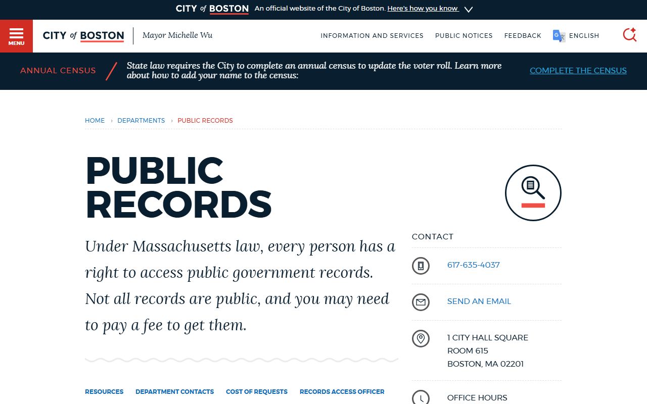 Boston Public Records portal for Suffolk County arrest records